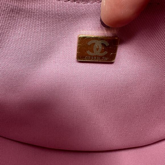 Chanel Clutch with Chain Lambskin Shiny Light Gold Metal Pink Women's One Size - Picture 8 of 9